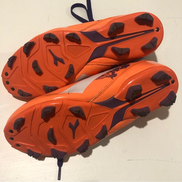 Diadora Soccer Shows Womens Size 8 Orange, Purple and White - Picture 4 of 9